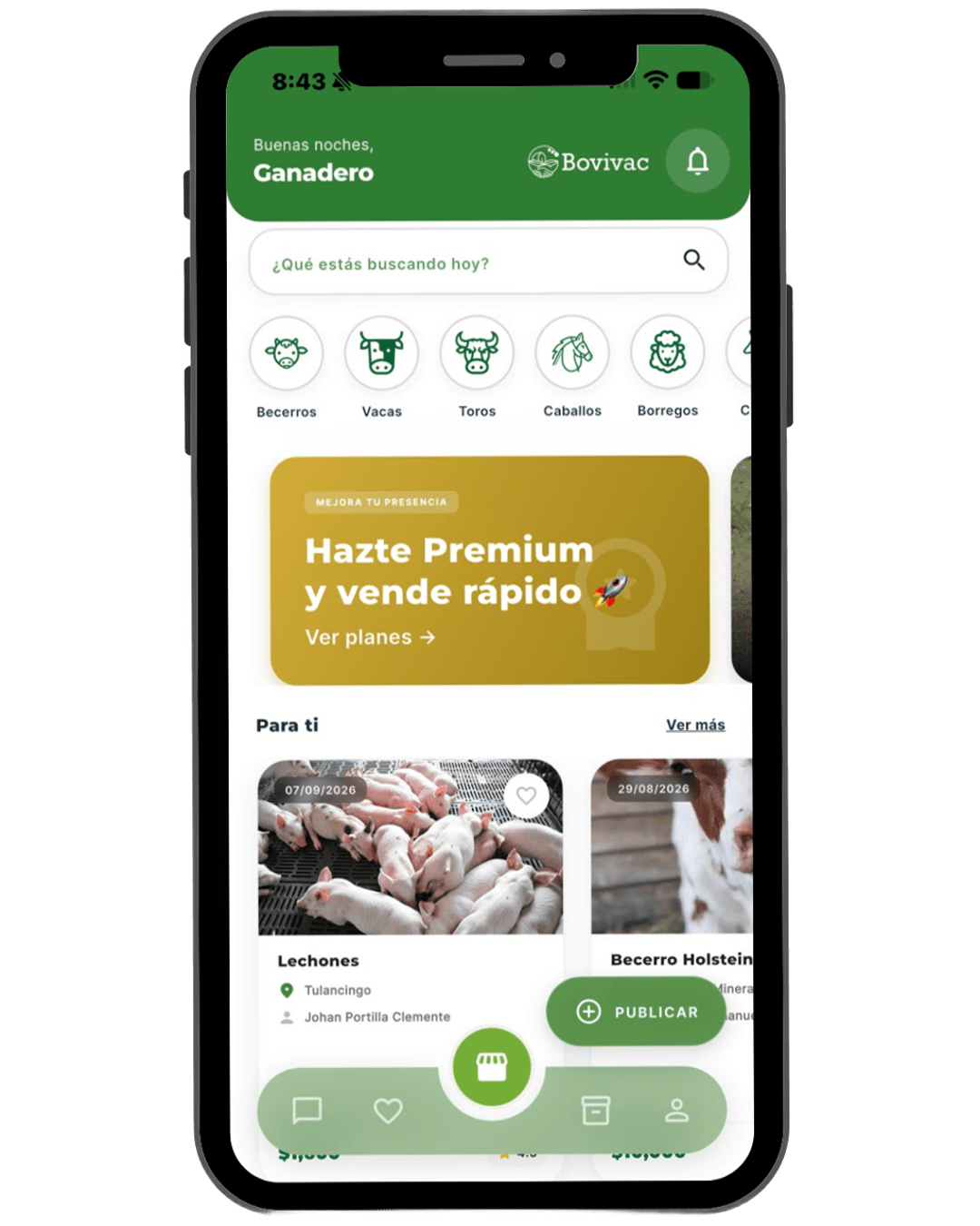 App en teléfono